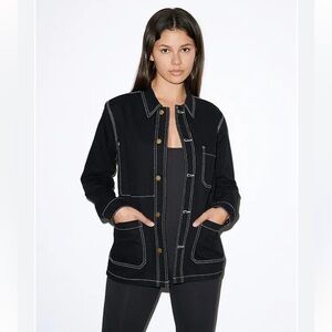 American Apparel Black Jacket with White Stitching